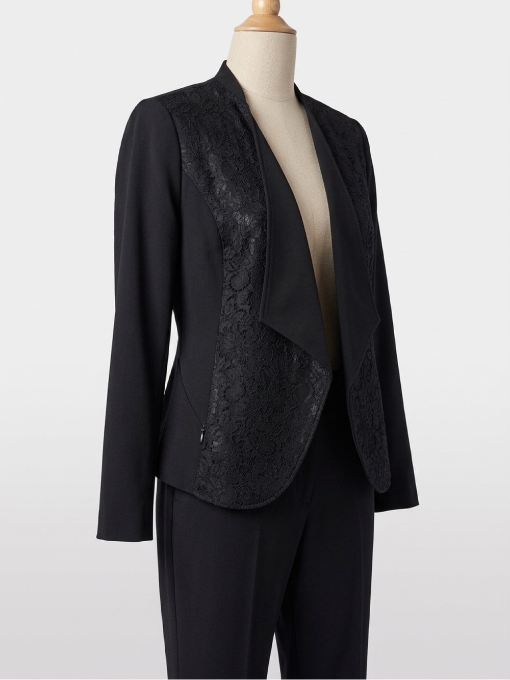 Black Lace Panel Blazer & Pants Set – Katherine Barclay Blazer